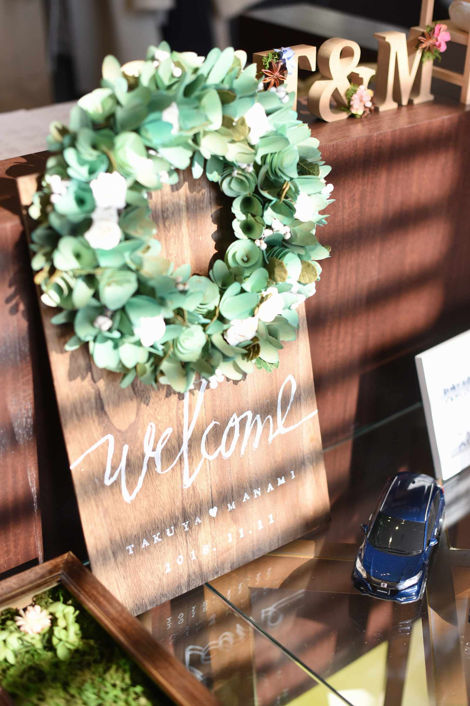 高松市の結婚式場アイルバレクラブの手作りのウェルカムボード
